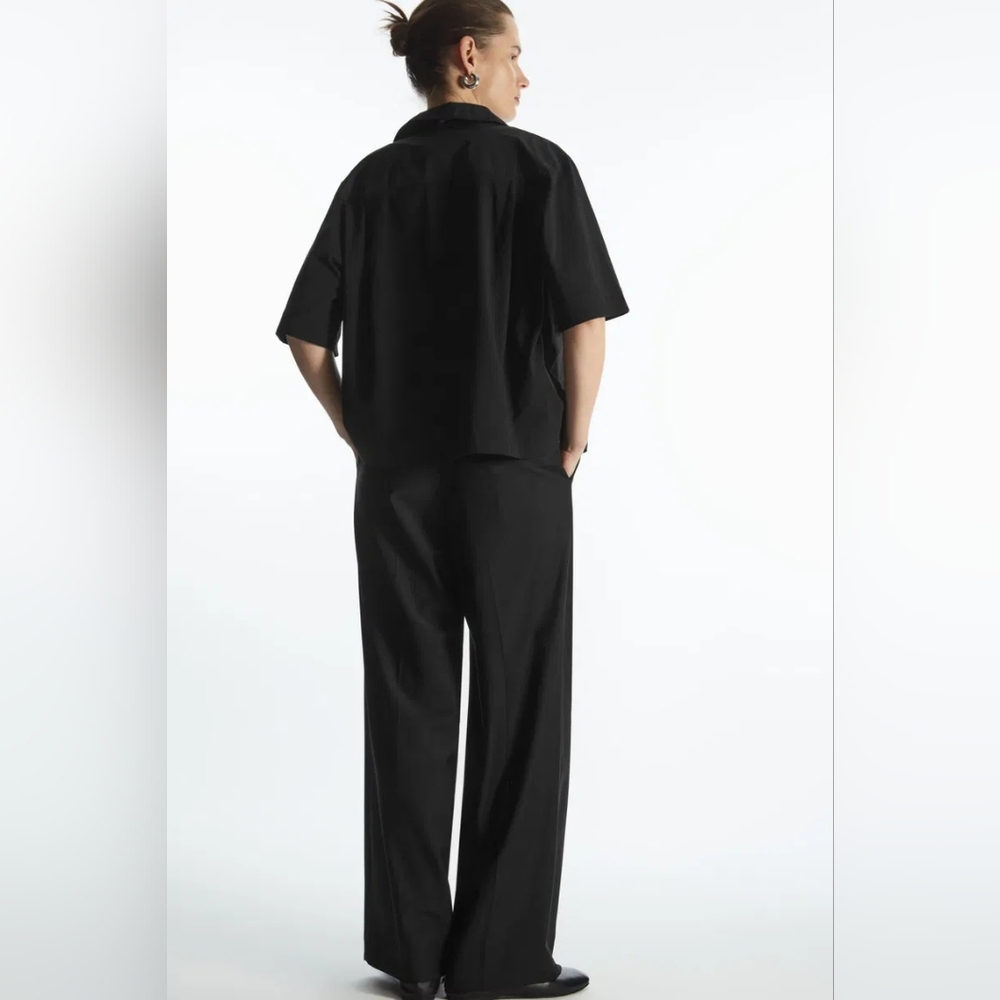 COS Shell Panel Bowling Shirt Size XS in black - Picture 13 of 14